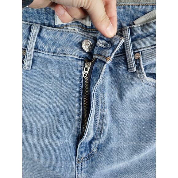 Paige Jeans Womens 28 Light Blue Denim Straight Leg Ripped Pockets Cotton Blend - Picture 4 of 10